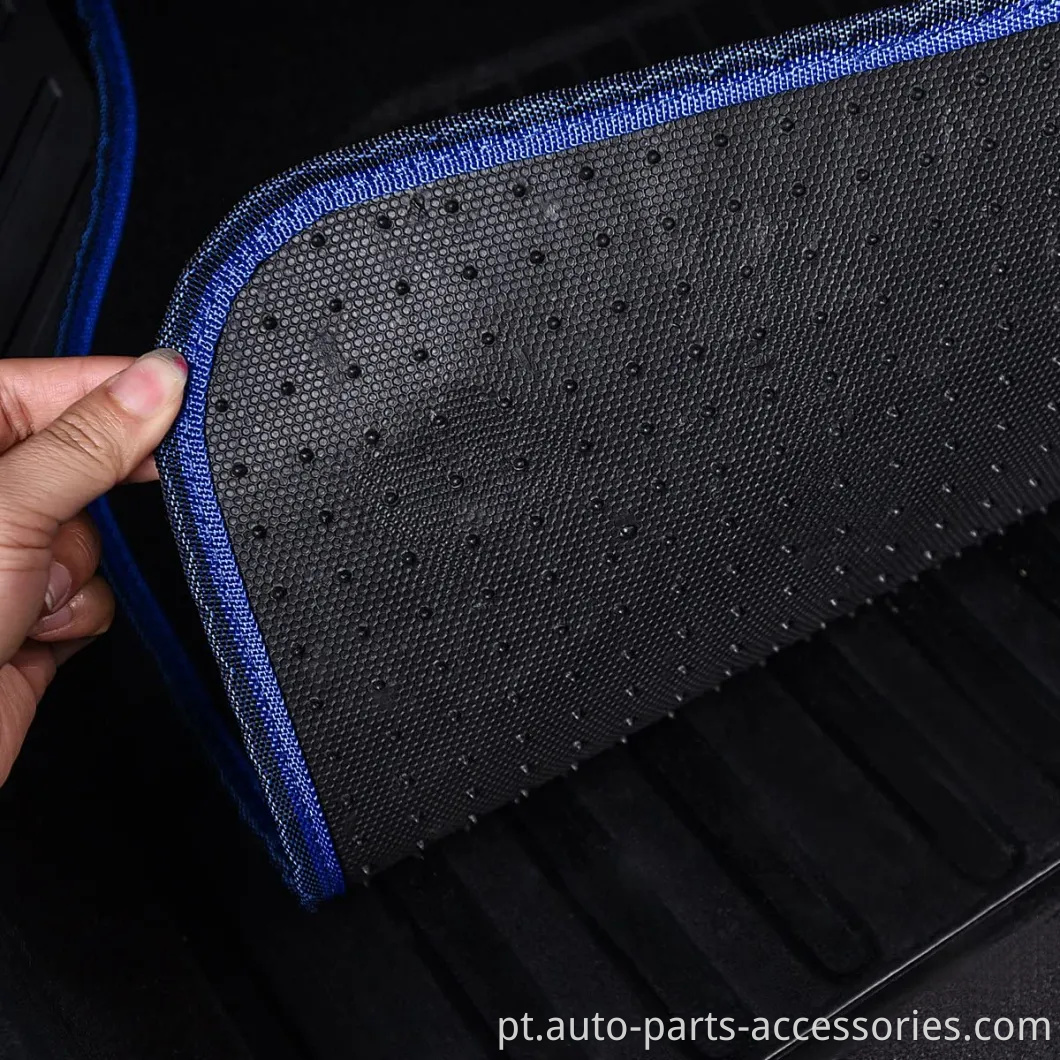 Black Universal Fit Carpet Floor Tapete (com couro falso para carros, cupês, SUVs pequenos)